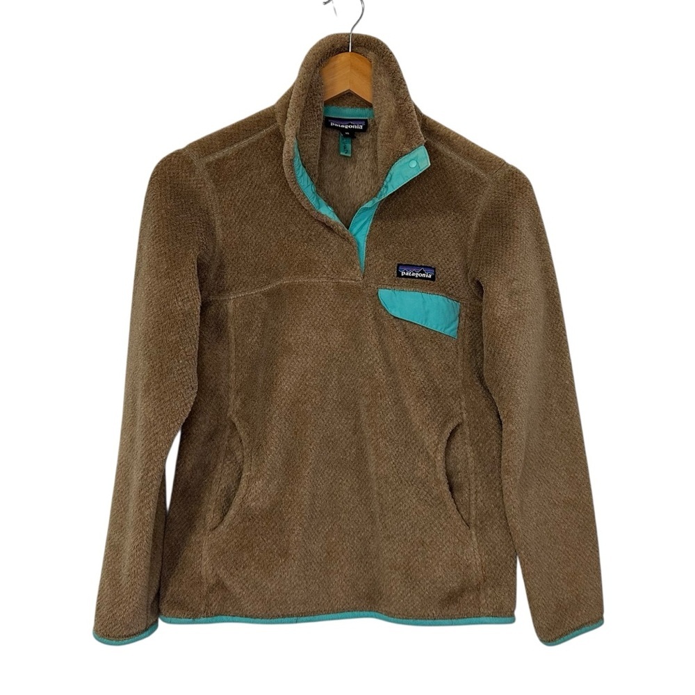 Patagonia Womens Re-Tool Snap-T Fleece Pullover Size XS Brown Teal